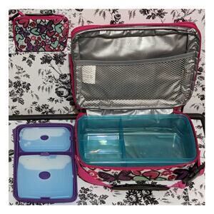 Fit & Fresh Butterfly Hearts Ladybug Bento Lunch Bag Set w/Container & Ice Packs